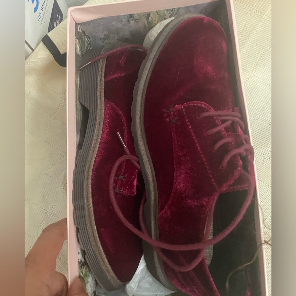 Coolway Deep Red Velvet Shoes
